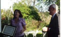 Barbara Morgan receives the Preservation Volunteer Award